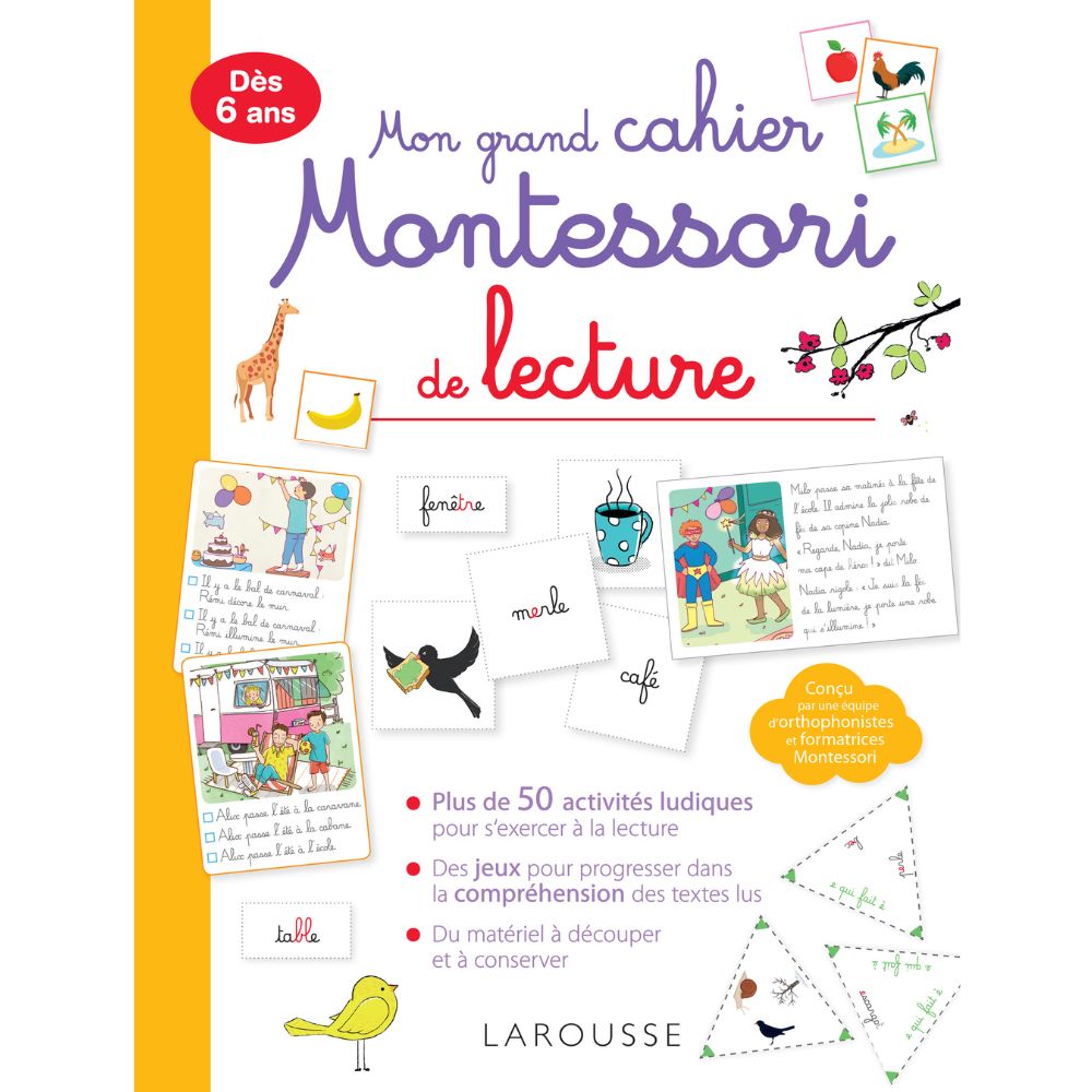 Mon grand cahier Montessori de lecture - Eveil Montessori Maroc