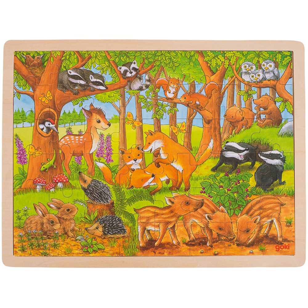 Puzzle, bébés animaux dans la forêt - Eveil Montessori Maroc