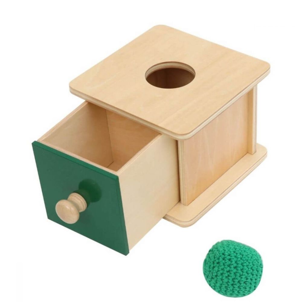 Boîte à tiroir et balle en laine | Eveil Montessori Maroc