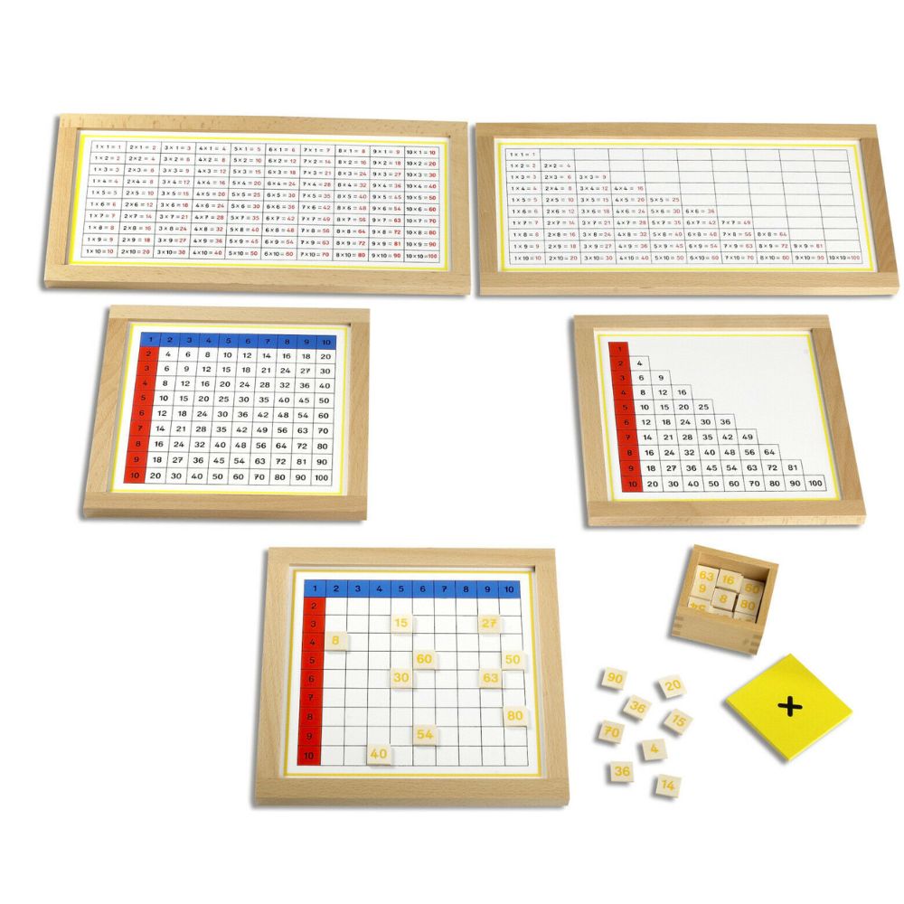 Tables de la multiplication en bois - Eveil Montessori Maroc
