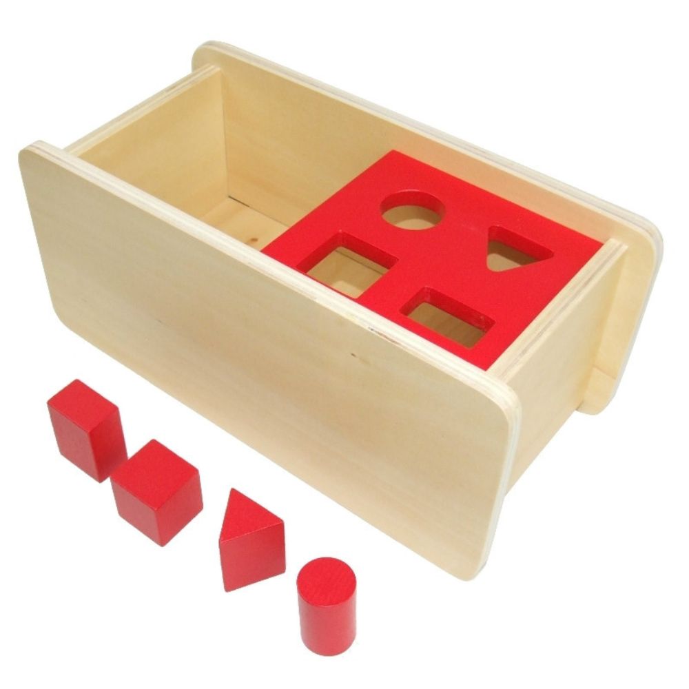 Boîte à forme à couvercle rabattable : 4 Volumes - Eveil Montessori Maroc