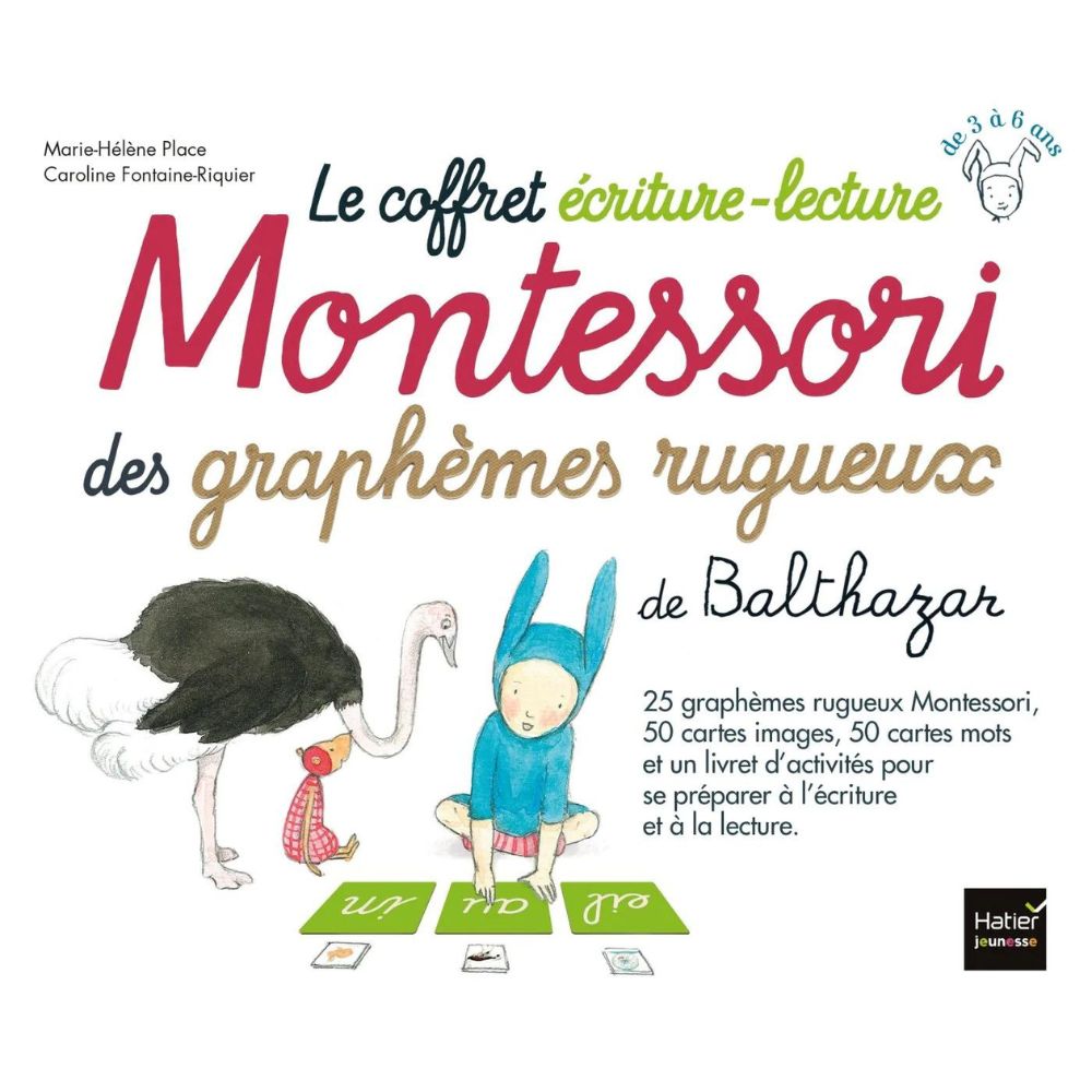Le Coffret Ecriture-Lecture Montessori des Des Graphèmes Rugueux de Balthazar - Eveil Montessori Maroc