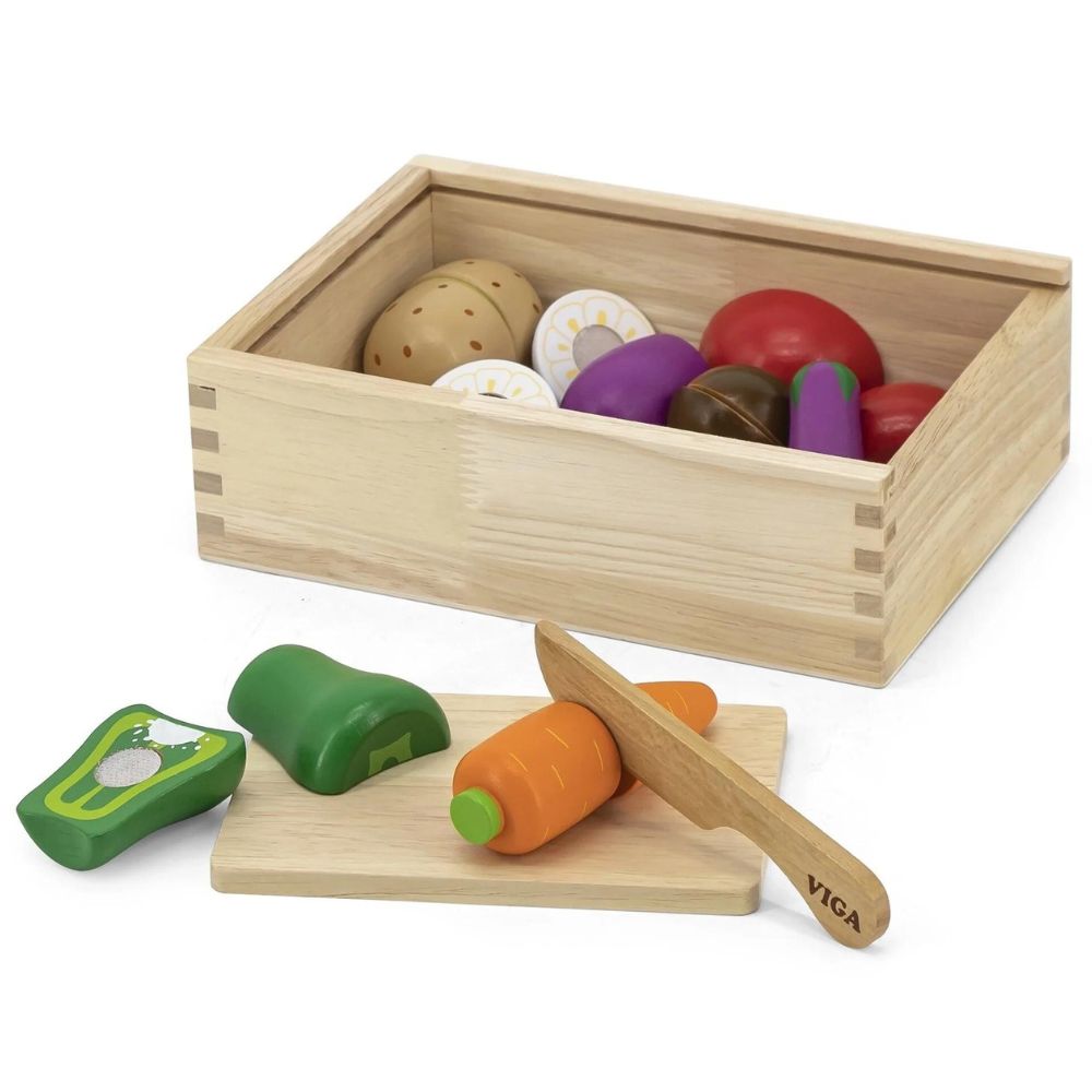 Légumes tranchés en bois - Eveil Montessori Maroc