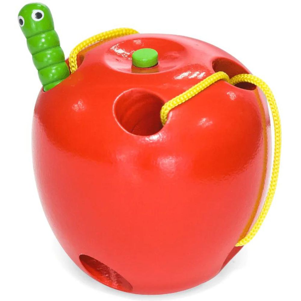 Laçage Pomme en bois - Eveil Montessori Maroc