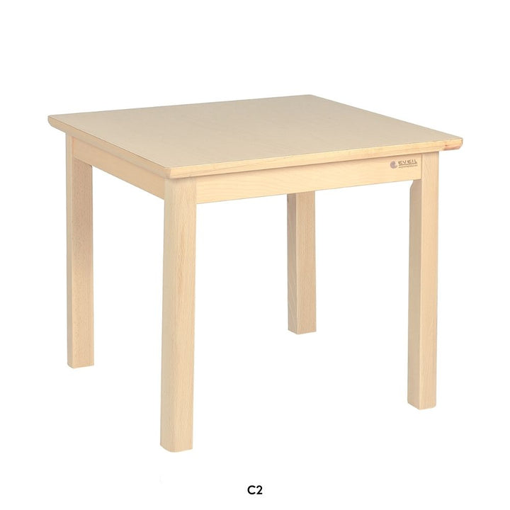 Table Carrée Elégance en bois pour enfant 60 x 60 cm - Taille C2 - Eveil Montessori Maroc