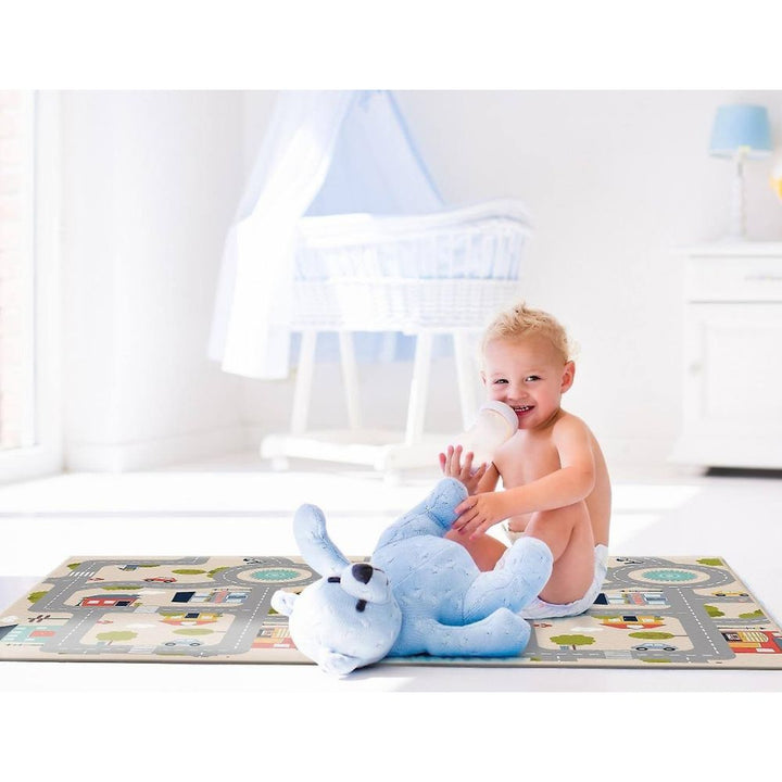 Tapis de jeu pour jeunes enfants - épais et confortable recto-verso - 150x100cm - Eveil Montessori Maroc