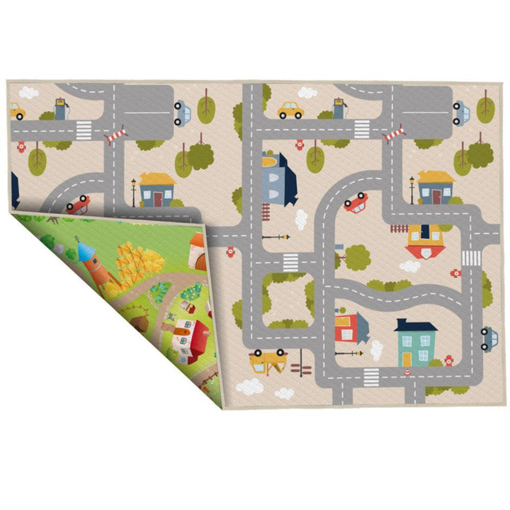 Tapis de jeu pour jeunes enfants - épais et confortable recto-verso - 150x100cm - Eveil Montessori Maroc