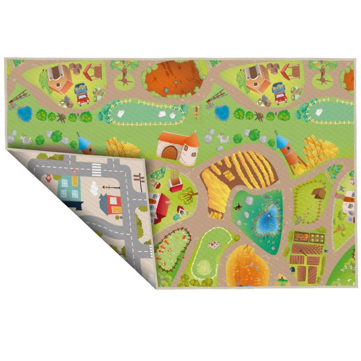 Tapis de jeu pour jeunes enfants - épais et confortable recto-verso - 150x100cm - Eveil Montessori Maroc