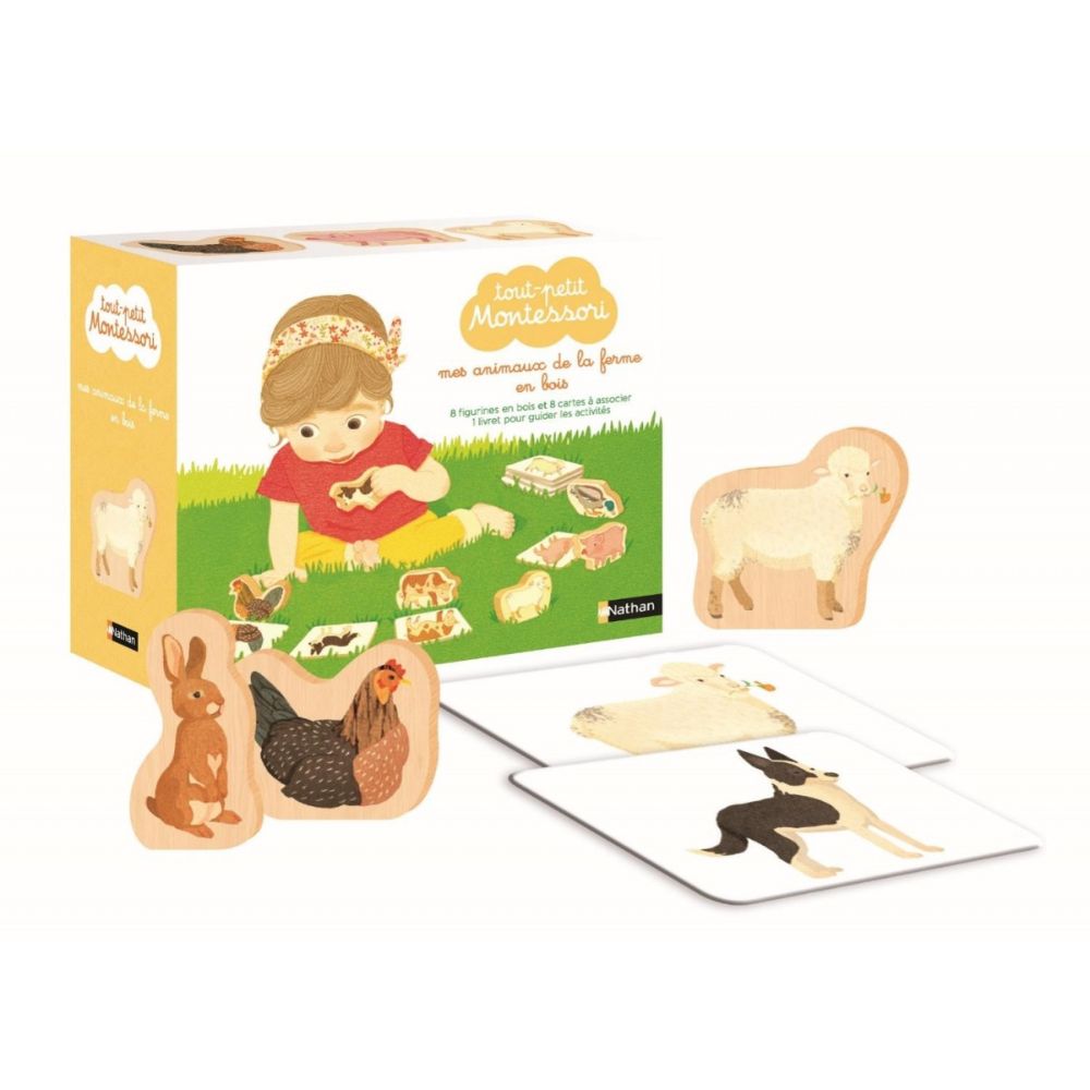 Tout-petit Montessori - Mes Animaux de la ferme en bois - Dès 15 mois - Eveil Montessori Maroc
