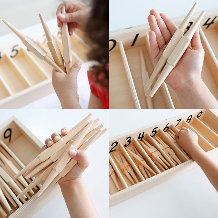 Boîte des Fuseaux - Eveil Montessori Maroc