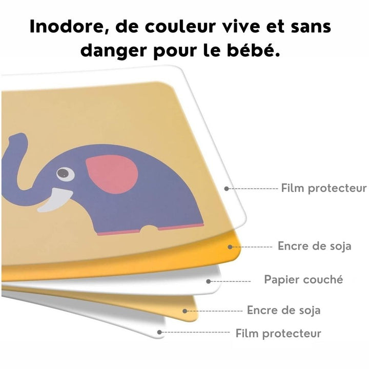 Cartes contrastées pour Bébé (0 à 12 mois) - Eveil Montessori Maroc