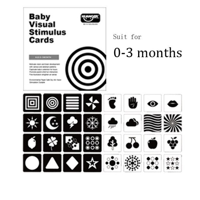Cartes contrastées pour Bébé (0 à 12 mois) - Eveil Montessori Maroc