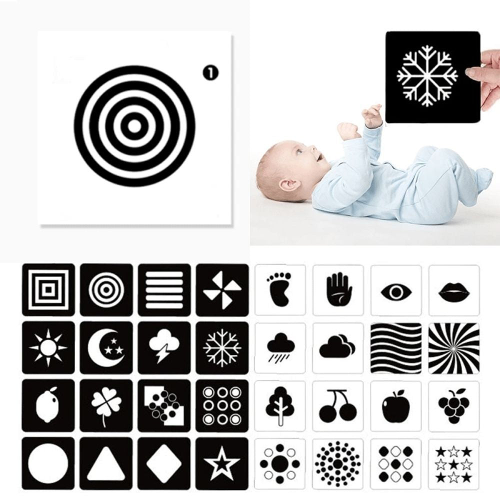Éveiller bébé avec des cartes contrastées – BB Malin