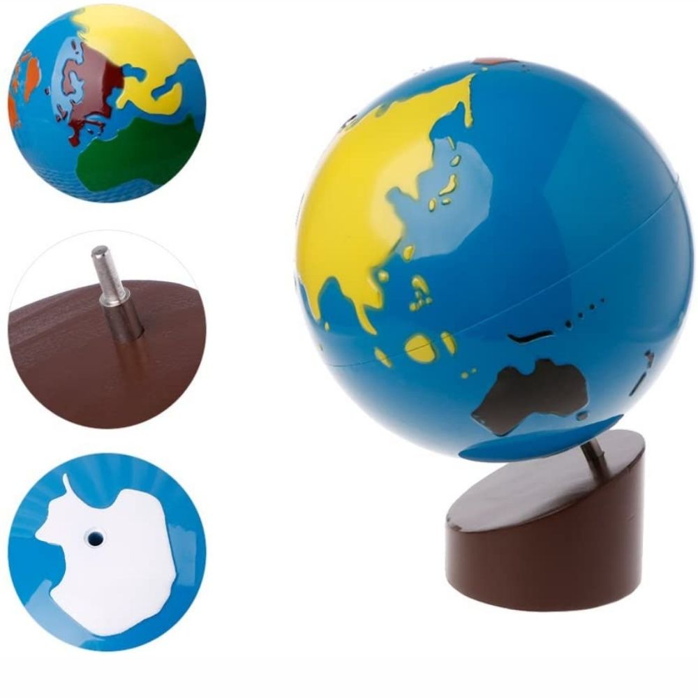 Globe des parties du monde - Eveil Montessori Maroc