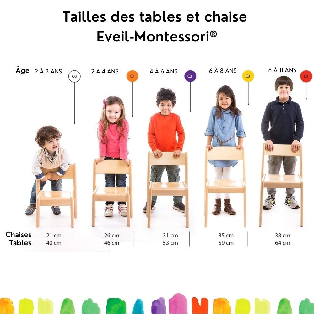 Chaise Captain Toddler en bois pour petit-enfant - Taille C0 - Eveil Montessori Maroc