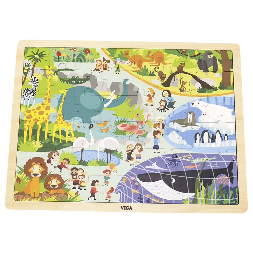 Puzzle de 48 pièces en bois - Zoo - Eveil Montessori Maroc
