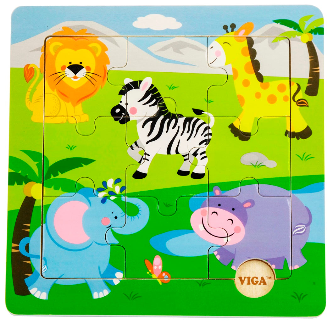 Puzzles de découverte 9 pièces - Animaux sauvages - Eveil Montessori Maroc