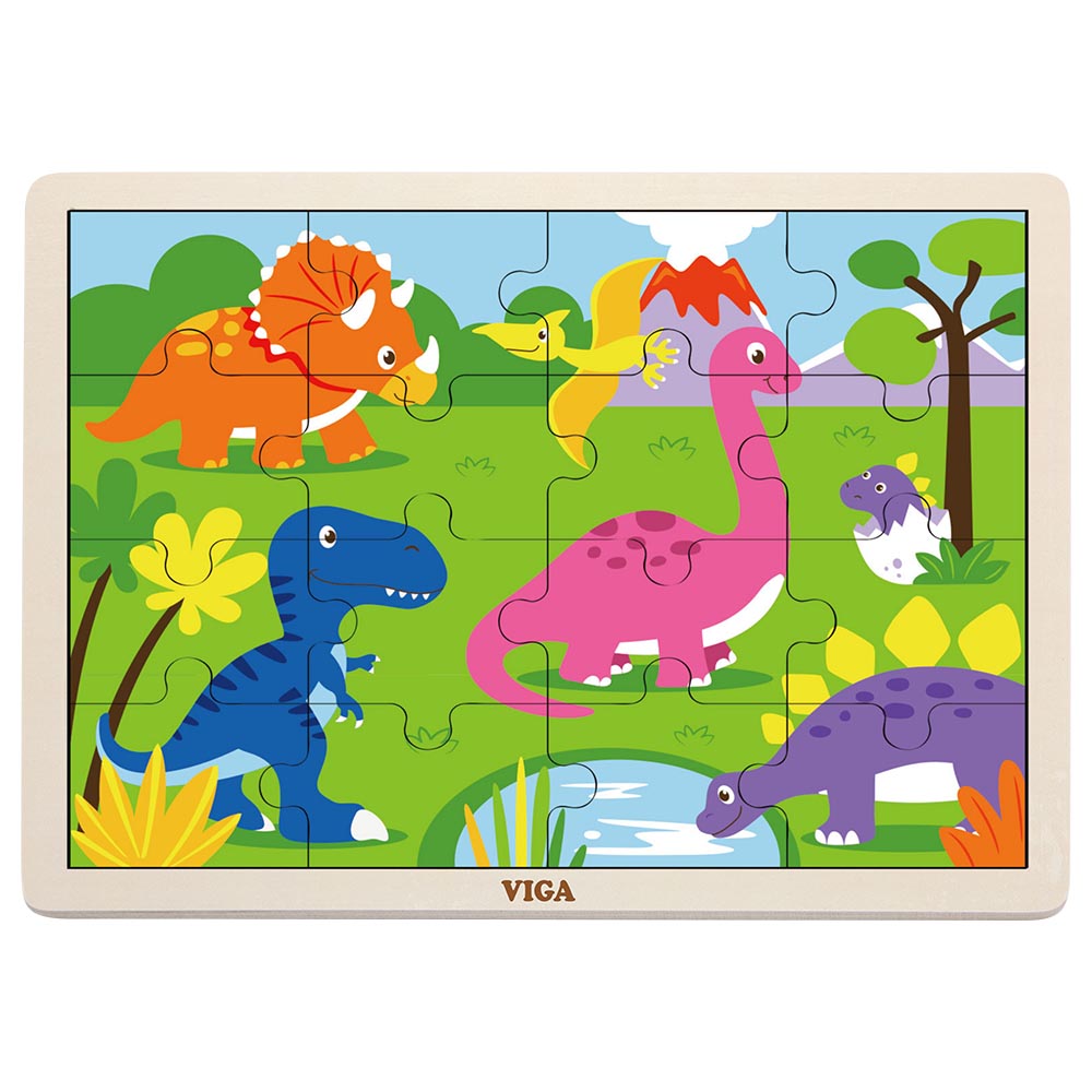 Puzzle 16 pièces - Dinosaure - Eveil Montessori Maroc