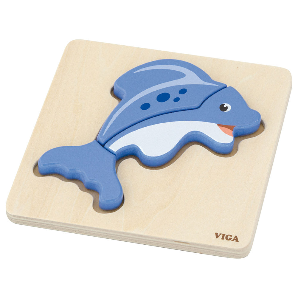 Mini puzzle en bois - poisson - Eveil Montessori Maroc