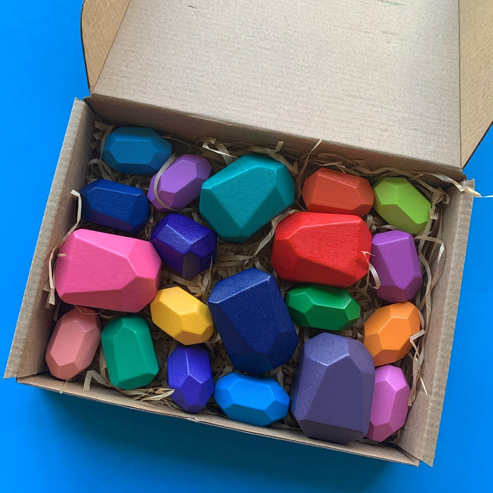 Pierres d'équilibre en bois - Eveil Montessori Maroc