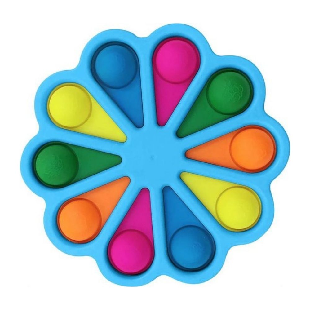 POP IT Haut de gamme– Fleur – Blanc - Bleu - Orange – Fidget toys - Eveil Montessori Maroc