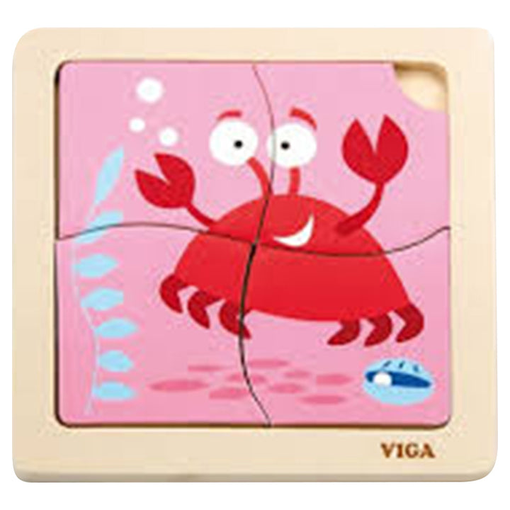 Puzzle 4 pièces - Crabe - Eveil Montessori Maroc